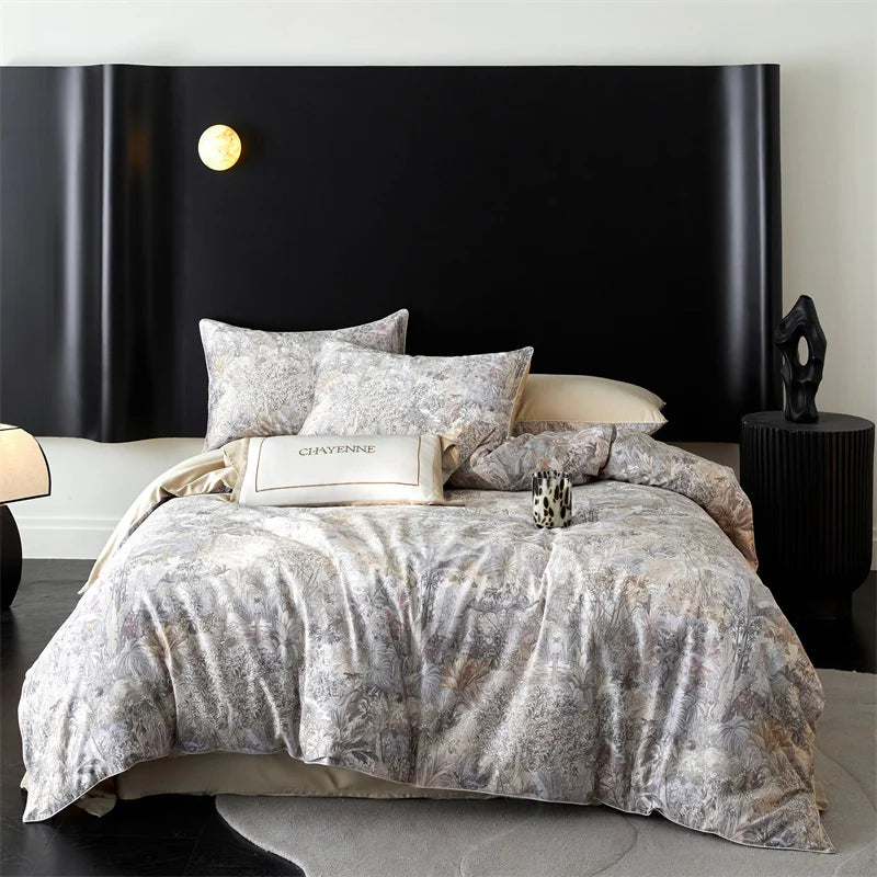 Svetanya Print Egyptian Cotton Bedding Sets Ru Queen King Size Bed Linens Pillowcase Sheet Duvet Cover Set