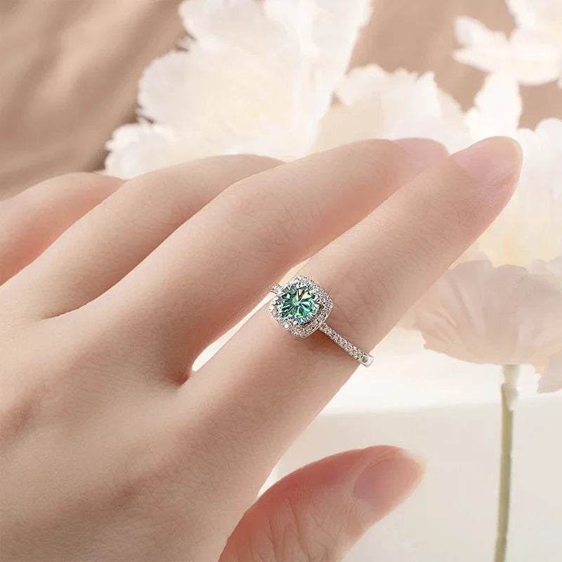 JoyceJelly S925 Sterling Silver jewelry for women 1 carat moissanite diamond 3 pieces set necklace ring earrings wedding party