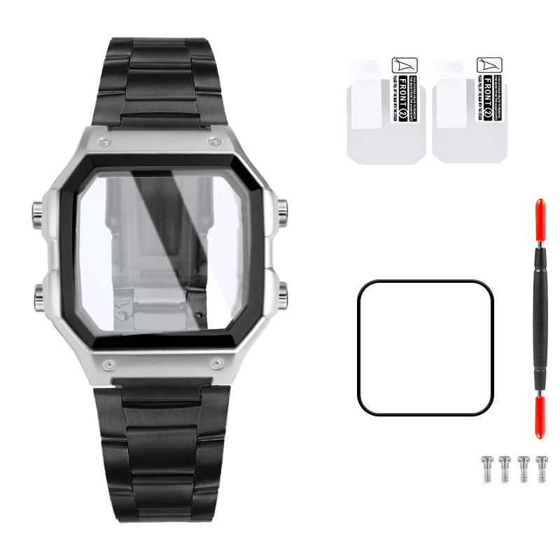 Casio AE1200 case mod kit modification all metal case 3299 AE-1200 bezel glass waterproof ring kit 304 stainless steel part