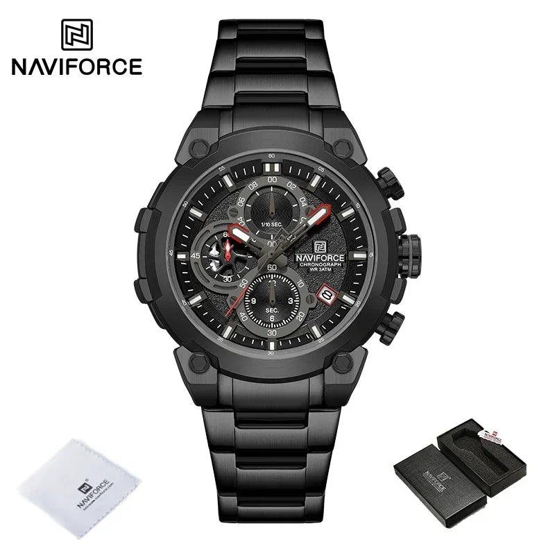 NAVIFORCF Mens Military Watches Luxury Wrist Watch Quartz Clock Watch Hot Fashion Men Waterproof Chronograph Relogio Masculino