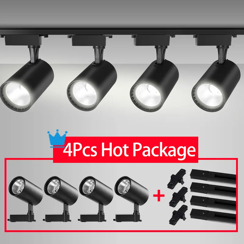 Full Set Led Track Light Fixture Rail 110-220V COB Ceiling Track Lamp 20/40W Spot Lighting For Clothing Shop Living Room Home