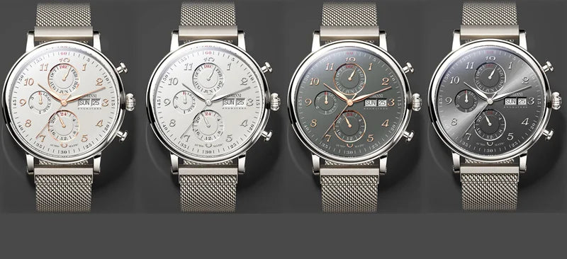 LOBINNI Luxury Brand Switzerland Perpetual Calendar Automatic Mechanical Men's Watches Sapphire Multi-function Clock L13019-8