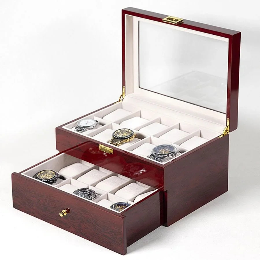 Wooden Watch Box Eco-Friendly Watch Storage Case with 1/2/3/5/6/10/12 Slots Travel Organizer for Men Watch Gift Box