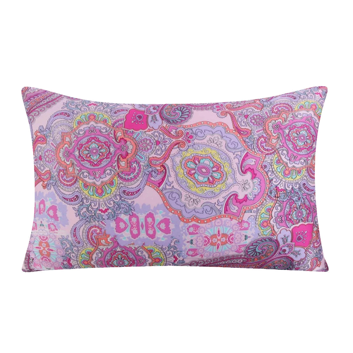 New 100% Nature Mulberry Floral Silk Pillowcase Zipper Pillow Case For Healthy Standard Queen King