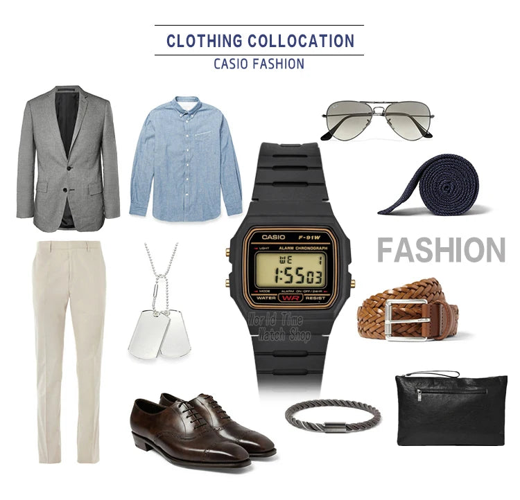 Casio Versatile Small Square Watch Retro Comfortable Design Classic Style for Casual Wear F-91WG-9