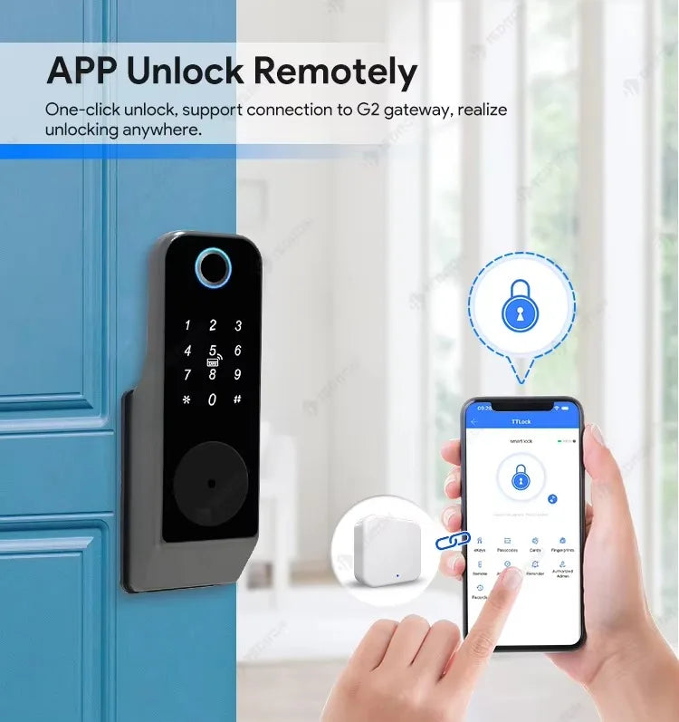 Waterproof Fingerprint Lock Tuya Wifi Remote Control Bluetooth TTLock App Mechanical Electronic Smart Door Lock For home