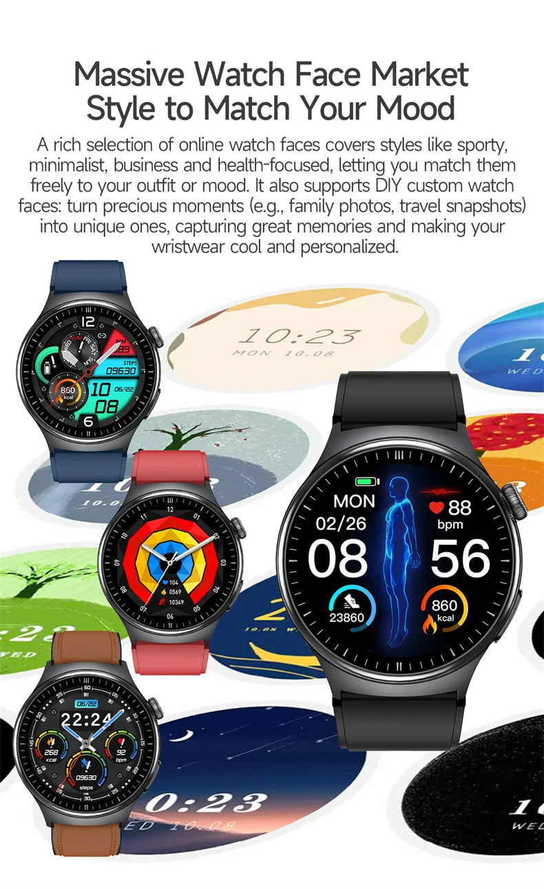 2026New Health Sport ECG AI Diagnosis Smart Watches Men Heart Rate Blood Pressure IP68 Waterproof Smartwatches For Men women