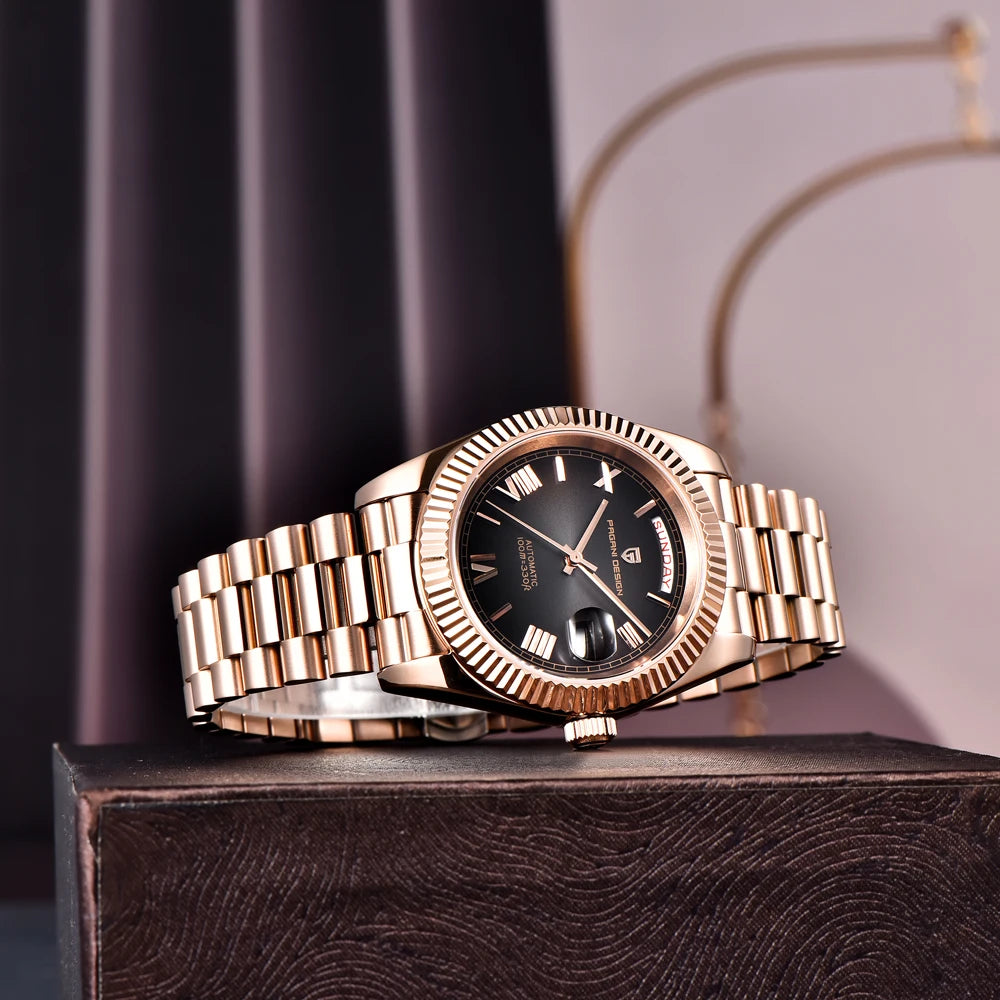 PAGANI DESIGN 2025 New Blue DD40 Luxury Automatic Watch For Men Mechanical Wristwatch Men Japan NH36A Movt Sapphire crystal