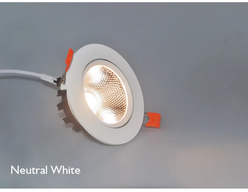 10Pcs LED Downlights 7W 9W Dimmable Spot Lights 12W 15W AC90V-260V 18W COB Chip Recessed Ceiling Lamps For Home Illumination