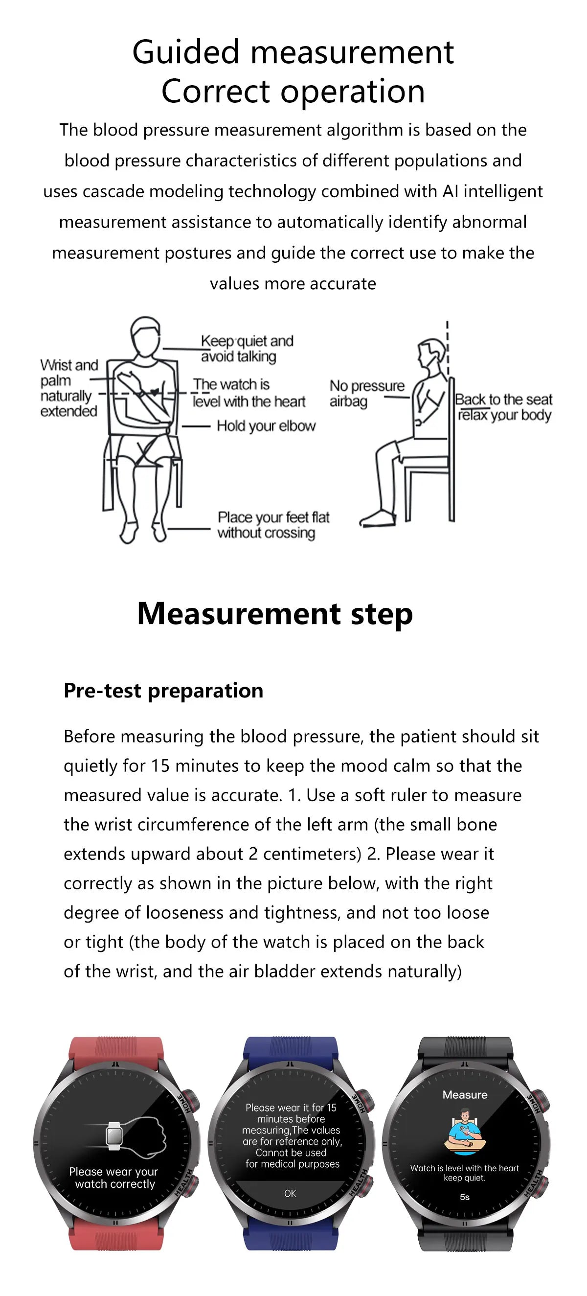2026 New ECG Air Pump Airbag Accurate Measure Smart Watch Men Micro Physical Examination Blood Pressure Sport SmartWatch Health