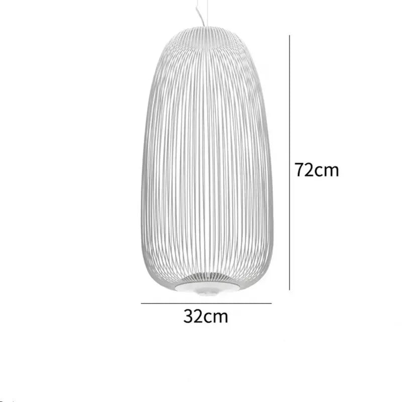 Minimalist Birdcage Hanging Light Italian Pendant Lamp Designer Spokes 1/2 Light  Home Decor Stairway Spot Lighting