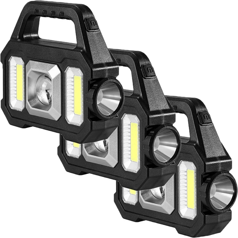 Solar Rechargeable Flashlight  Zoomable Waterproof  COB LED Torch Brightly Light Portable Powerful Lantern  for Camping