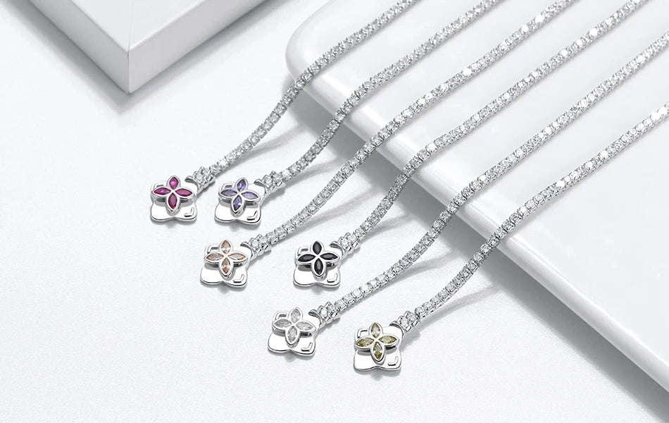 ORSA JEWELS Authentic 925 Sterling Silver Tennis Chain Bracelet Moulding Process Hanmade High-end Hand Chain for Man Woman SB128