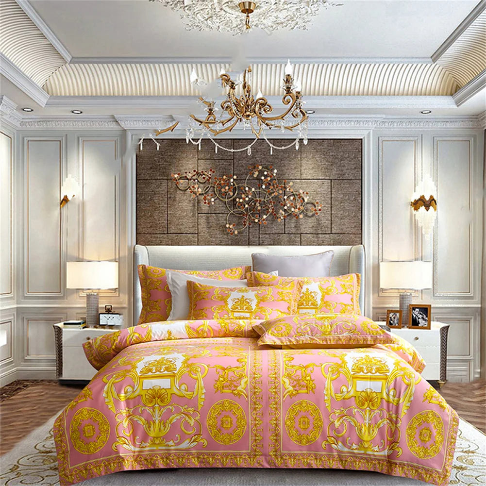 Svetanya 1200TC Golden Egyptian Cotton Bedding Set King Queen Size Sheet Duvet Cover Pillowcase  Linens （custom-made Size）