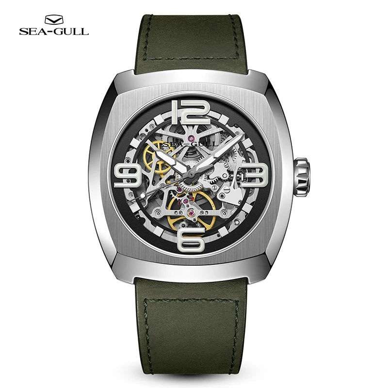 2025 Seagull Men's Mechanical Watches 44MM Skeleton Dial Luxury Man Wristwatch Sapphire Stainless Steel Waterproof Clock 6167