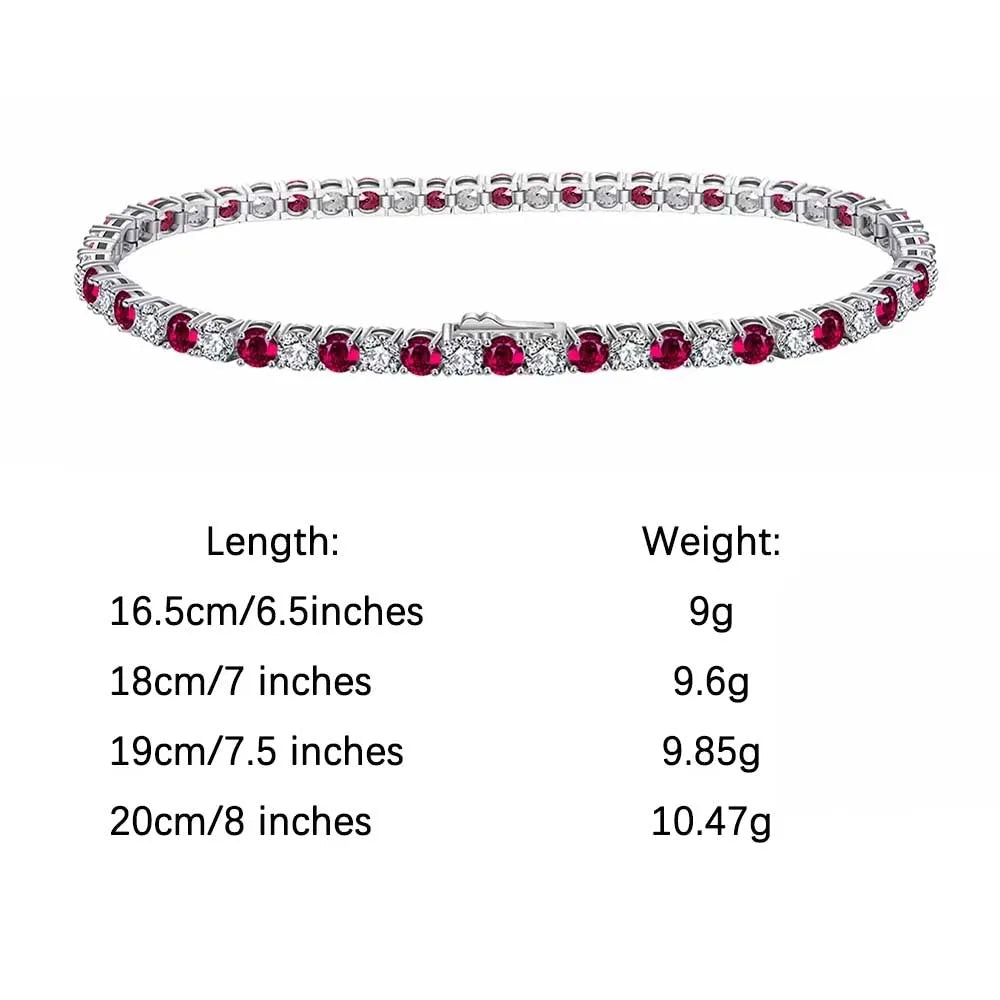 ORSA JEWELS Exquisite 3mm Sapphire Blue Sparkling Tennis Bracelet S925 Sterling Silver Cubic Zirconia Fashion CZ Bracelet SB137