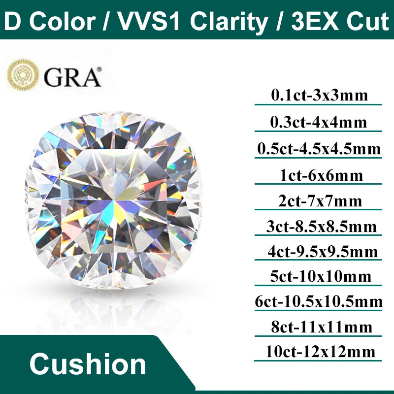 Earrings D Color Super White Moissanite Diamond Round / Oval / Pear / Radiant / Emerald / Heart / Princess / Cushion / Asscher Shape