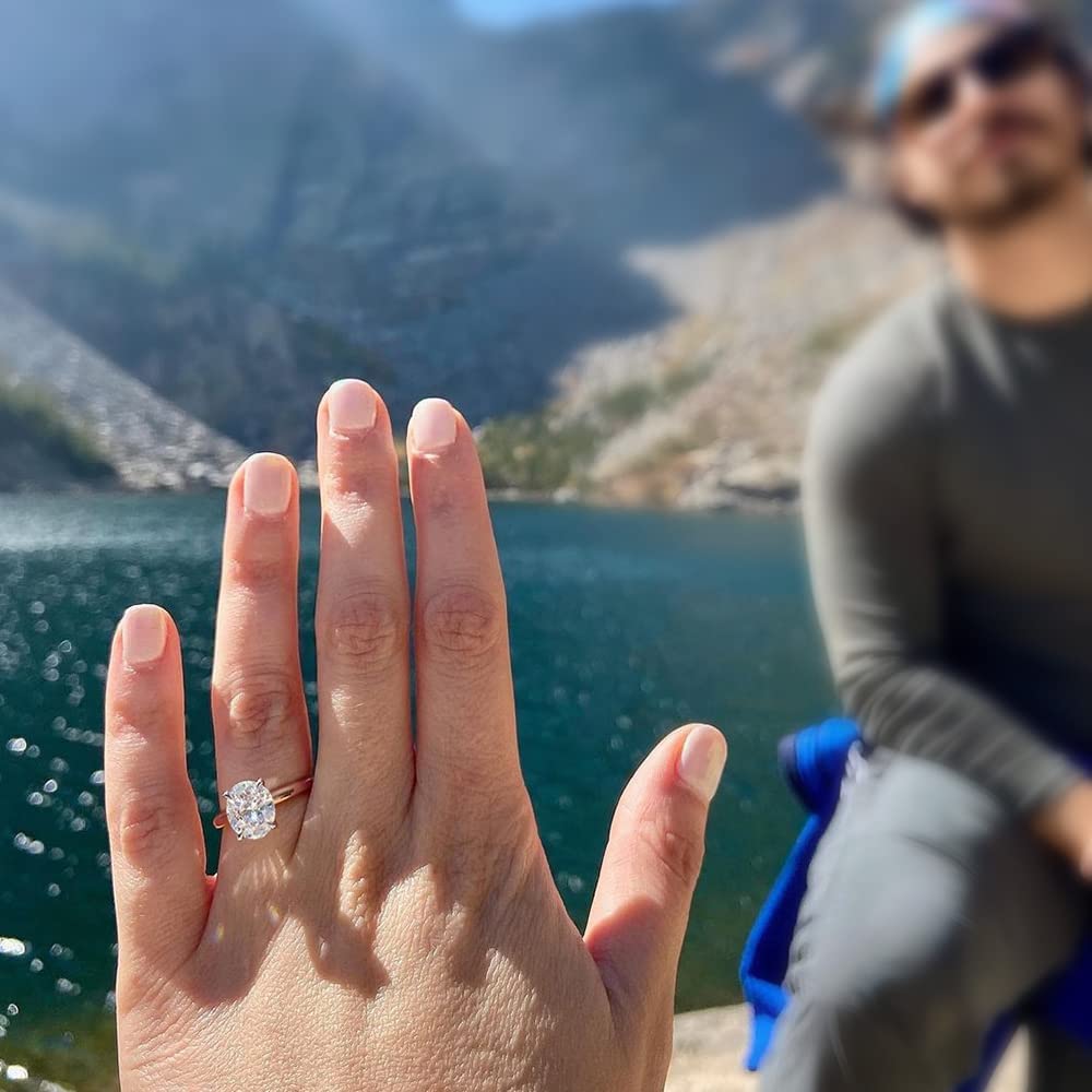 Trumium 3CT 925 Sterling Silver Engagement Rings Oval Cut Solitaire Cubic Zirconia Wedding Promise Rings for Women Fine Jewelry