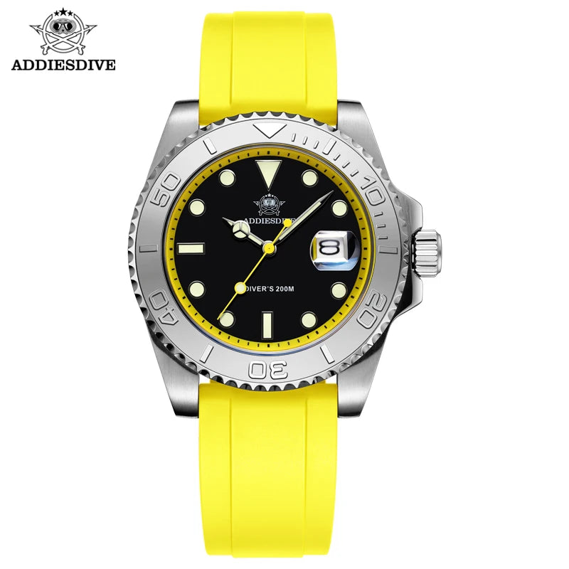 ADDIESDIVE 41mm Japan2115 Men's Quartz Watch 200m Waterproof Wristwatch BGW9 Luminous Ceramic Bezel 316 Steel Man Luxury Watches