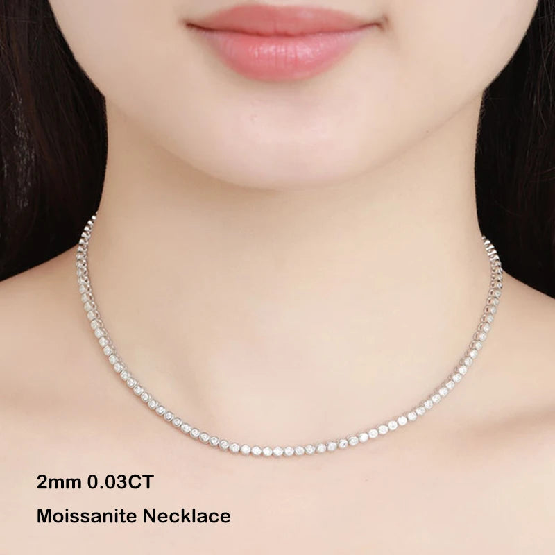 EWYA Sparkling 0.1ct 3mm Moissanite Tennis Bracelet with GRA for Women Party Fine Jewelry S925 Sterling Silver Diamond Bracelets