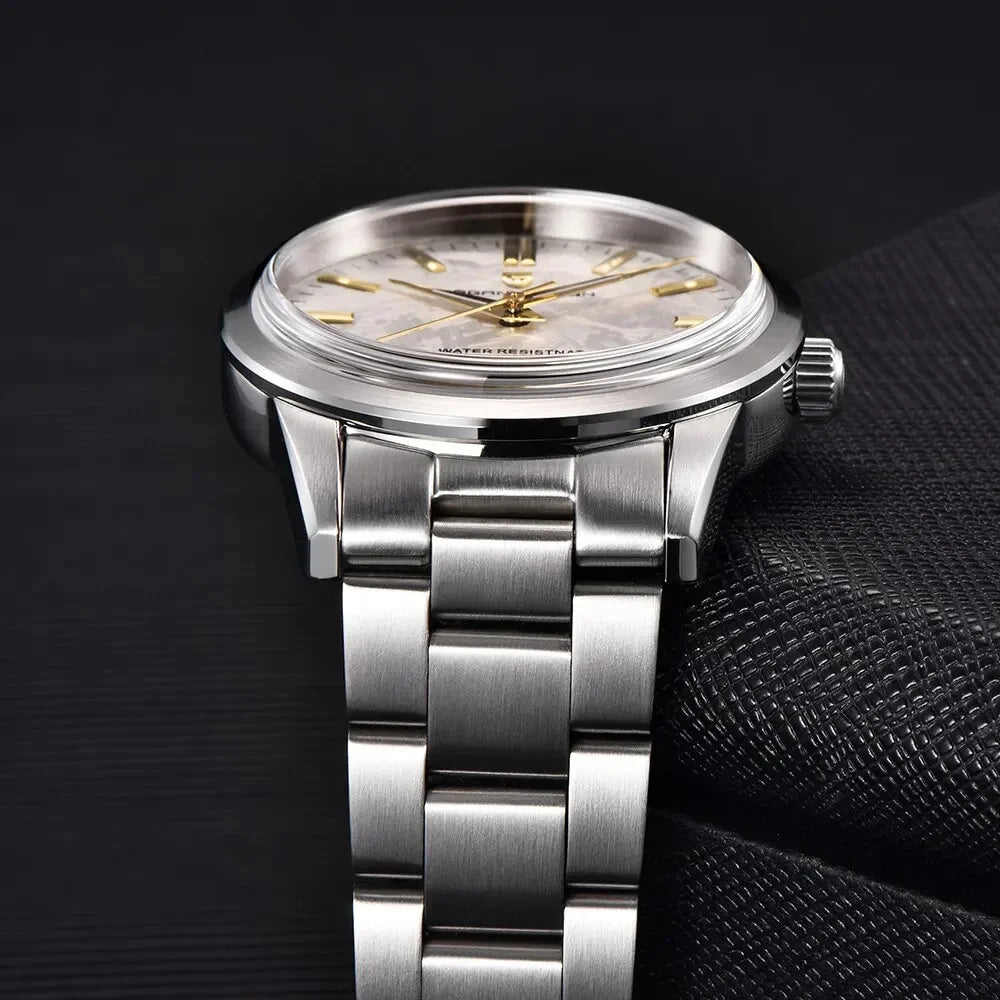 PAGANI DESIGN 40MM Meteorite Dial Men Quartz Watch Luxury Business 316L Stainless Steel 100M Waterproof Men Watch Gift With Box