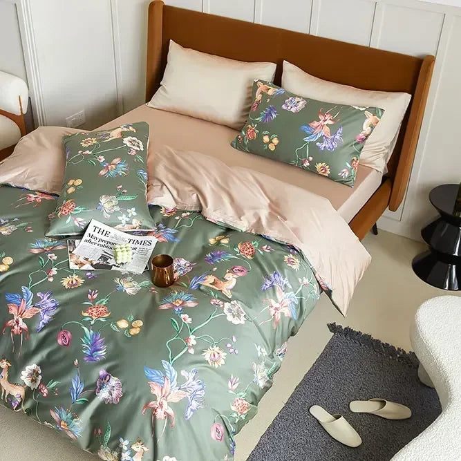 Svetanya Print Egyptian Cotton Bedding Sets Ru Queen King Size Bed Linens Pillowcase Sheet Duvet Cover Set