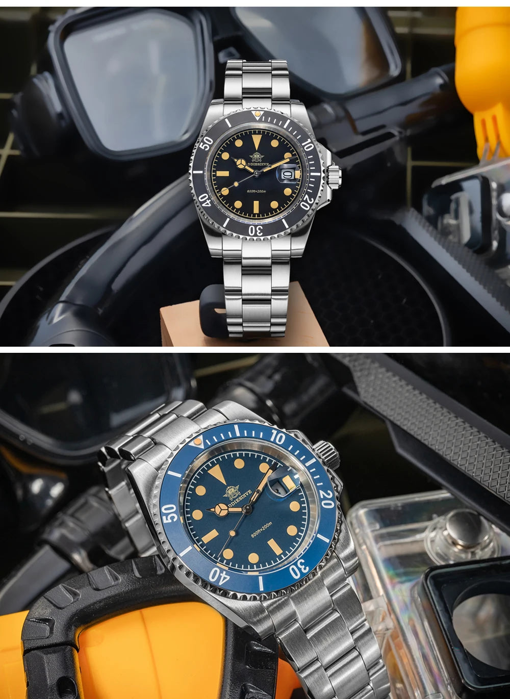 ADDIESDIVE Luxury Men's Quartz Watch BGW9 Luminous Ceramic Bezel Bubble Mirror Glass Diver's Watch 200m Analog Watches AD2054