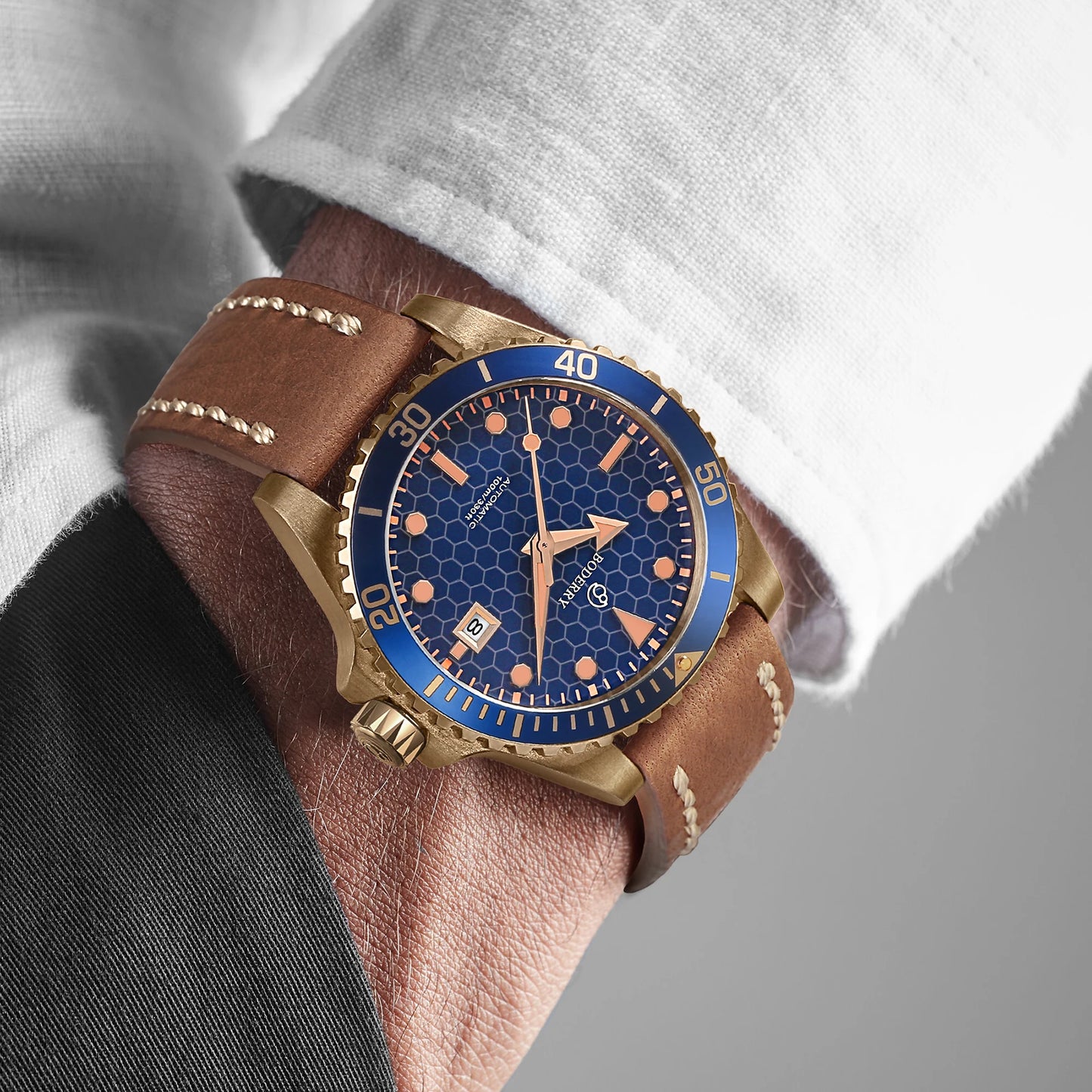 Boderry Seaturtle Titanium Diver Watch Men Luxury Bronze Watches Automatic Mechanical Wristwatch Sport 200M Waterproof Luminous