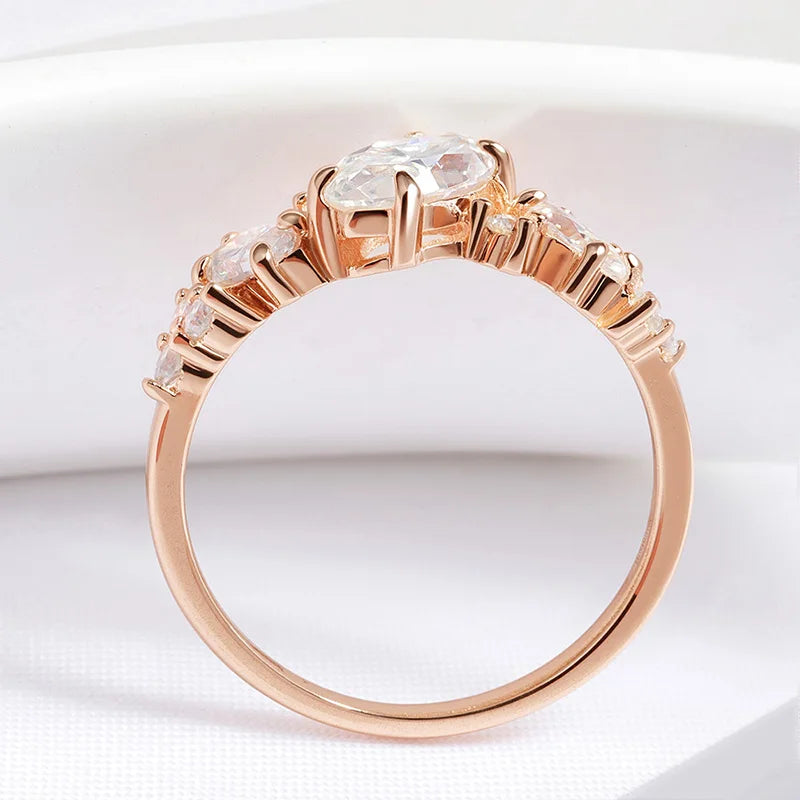 Smyoue 1.84cttw Marquise Cut Moissanite Wedding Ring for Women Luxury Quality Sterling Silver 925 Lab Diamond Band Certified