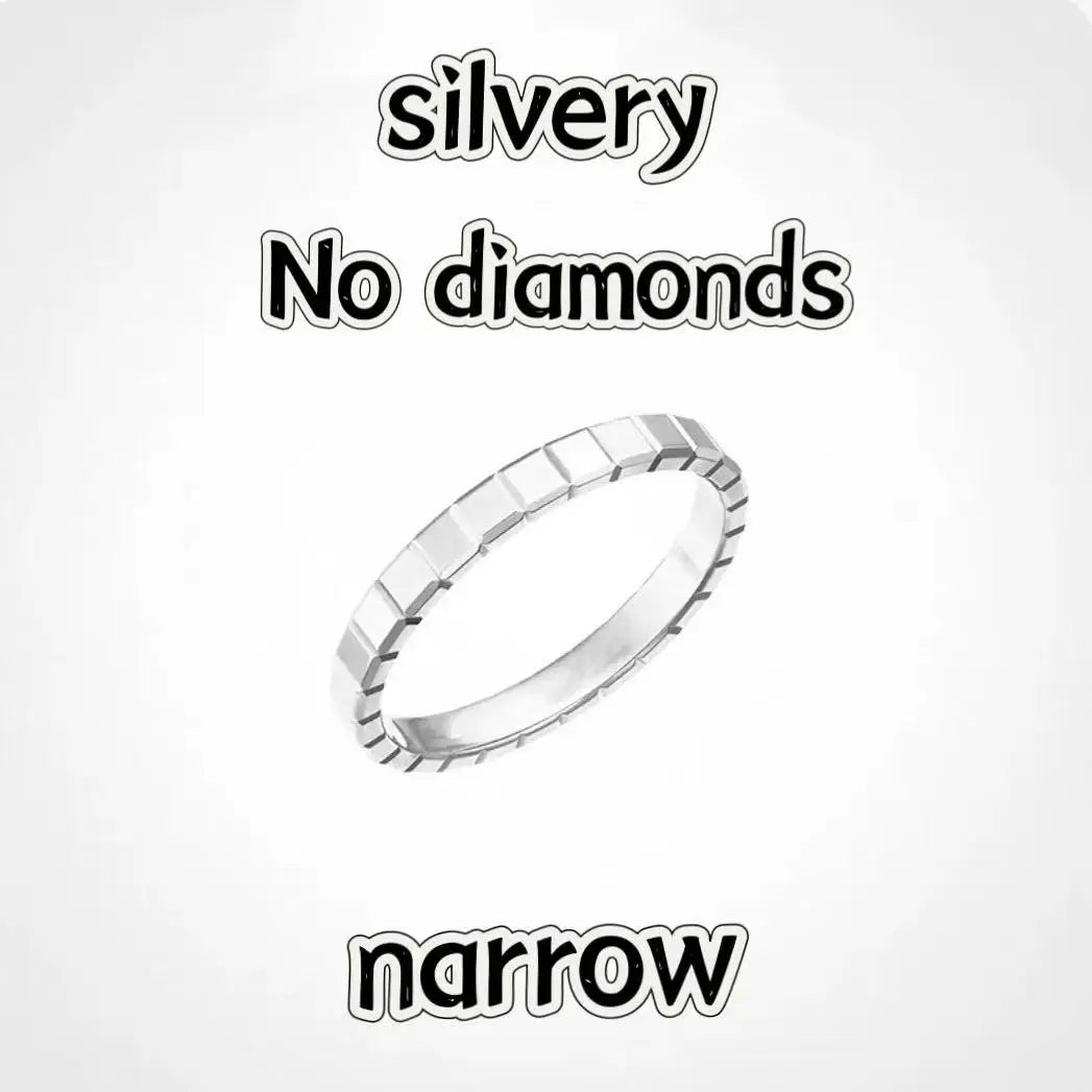 French  High-Quality S925 Sterling Silver Ice Cube Style Pave AAA Zirconia Lovers Ring For Women And Men Wedding Fashion Jewelry