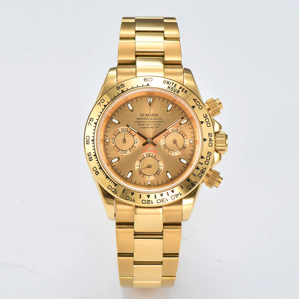 Luxury Sports Quartz Watch Sapphire Glass 316L stainless steel waterproof for men's custom watches with VK63 watch movement