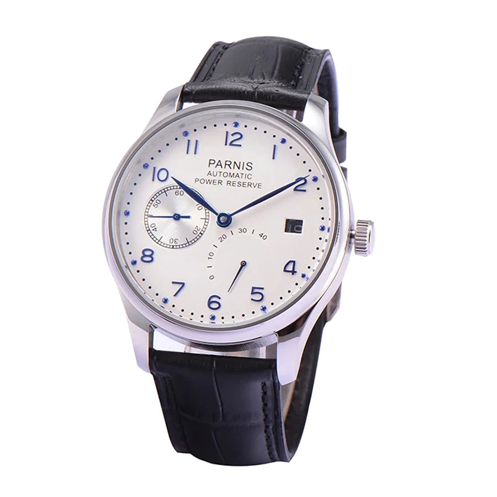 Parnis Power Reserve Automatic 43mm  Movement Men's Mechanical Watch Small Second