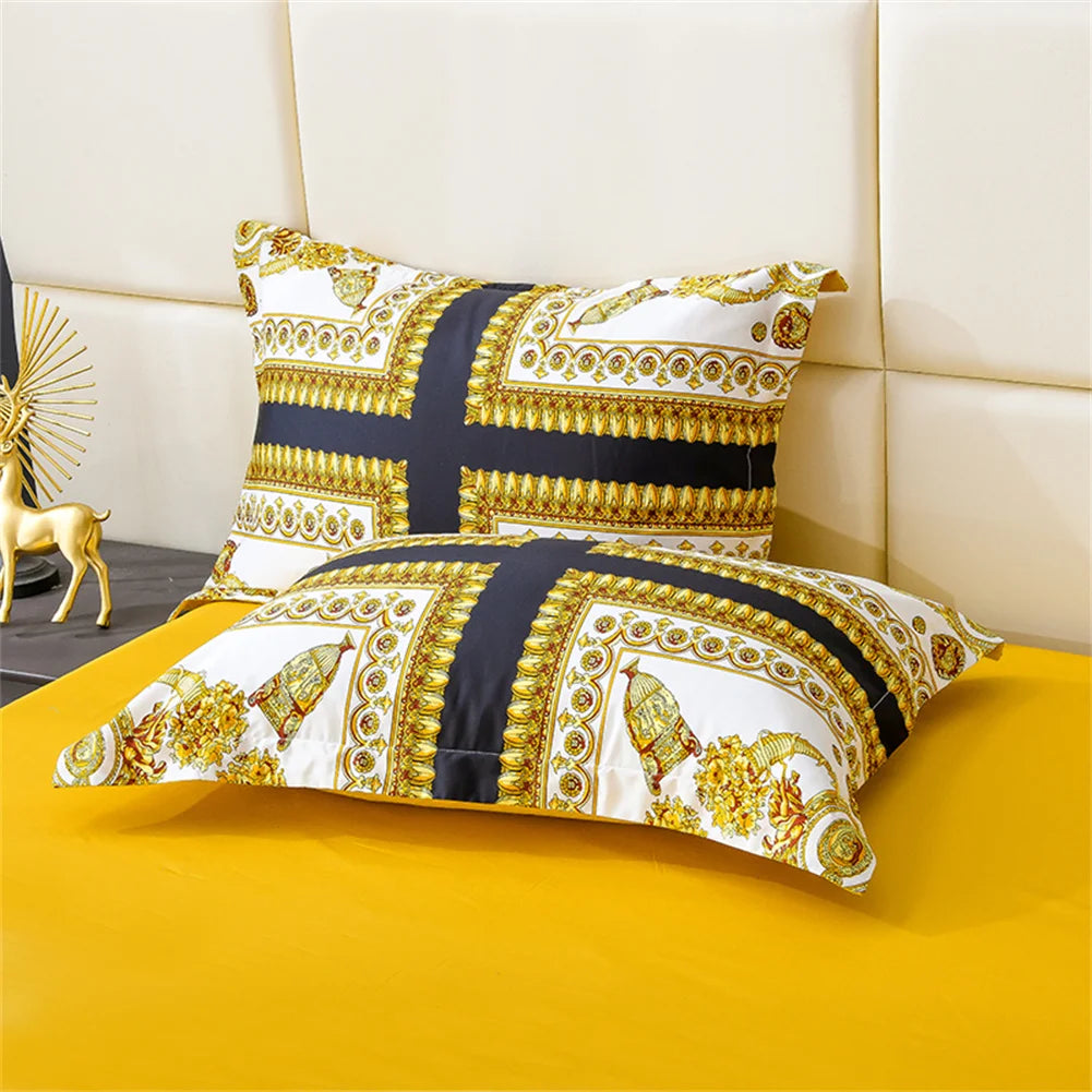 Svetanya 1200TC Golden Egyptian Cotton Bedding Set King Queen Size Sheet Duvet Cover Pillowcase  Linens （custom-made Size）