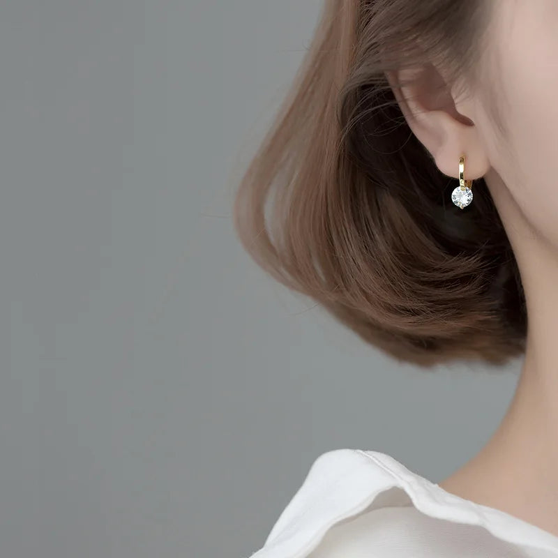 Solitaire 1ct D Moissanite Earrings for Women 2023 Diamond Sterling Silver Hoop Earrings 925 Drop Earrings Girls 14k Gold Plated