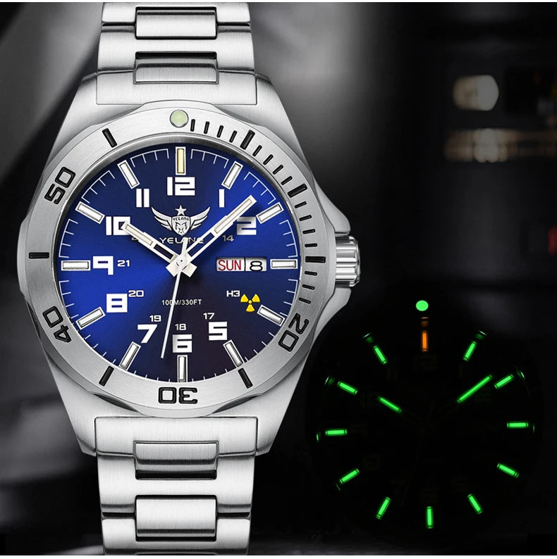 Yelang V1019 Brand 44MM Men Watch NH36 100M PROFESSIONAL WATERPROOF Deep Diving Mechanical Automatic Watch Sapphire Lens Reloj