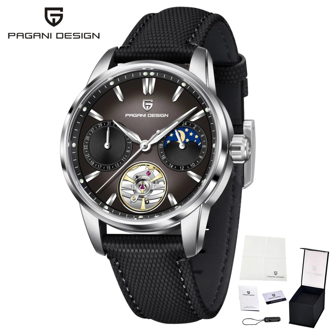 PAGANI DESIGN Top Luxury Men Clock Luminous Hollow Tourbillon Automatic Wristwatch Mechanical Stainless Steel Men's Watch Reloj