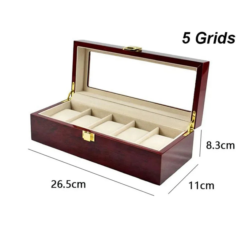 Wooden Watch Box Eco-Friendly Watch Storage Case with 1/2/3/5/6/10/12 Slots Travel Organizer for Men Watch Gift Box