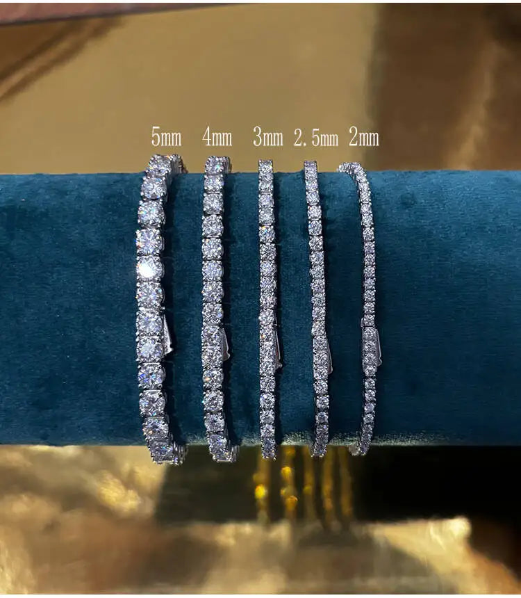 TY D VVS1 Moissanite Tennis Bracelet Original S925 Sterling Sier Plated White Gold With GRA Bracelets For Women Man