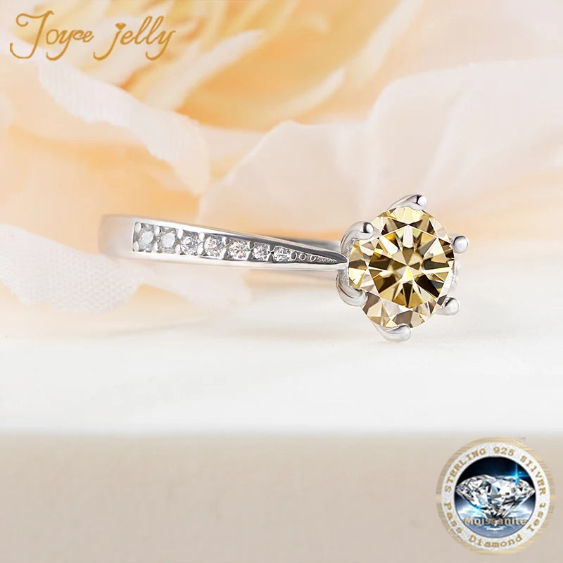 Earrings JoyceJelly Moissanite Jewelry Set With 1CT D Color VVS 3EX moissanite stone pass diamond test Wedding Luxury Fine Jewelry gift