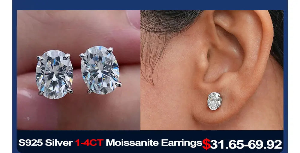 1-4CT Oval Cut Moissanite Rings for Women Sparkling Diamond 925 Sterling Silver Engagement Wedding Band Jewelry With Certificate