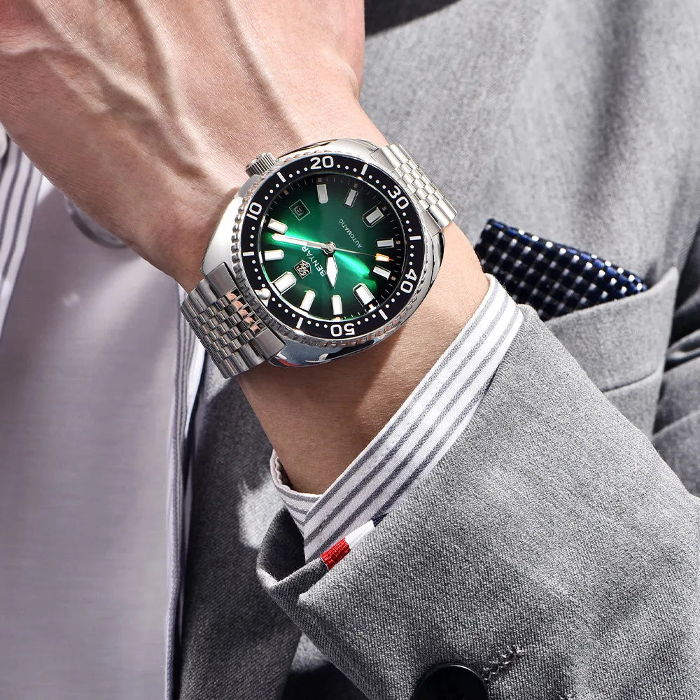 New BENYAR 42MM Tuna Men Mechanical Watch Luxury Stainless Steel Automatic Watch 50M Diving Luminous Watch for Men reloj hombre