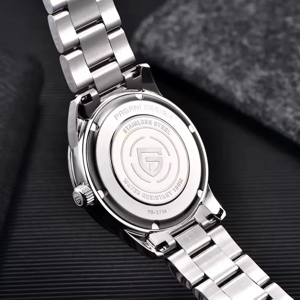 PAGANI DESIGN 40MM Meteorite Dial Men Quartz Watch Luxury Business 316L Stainless Steel 100M Waterproof Men Watch Gift With Box