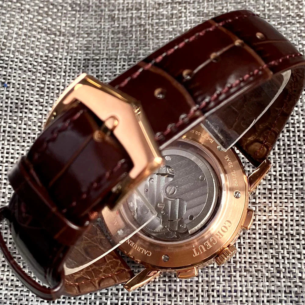 Automatic Watch for Men Multification Date Day Month Year 316L Mechanical Men's Watch Polished Case Day/Night Indicator 42mm