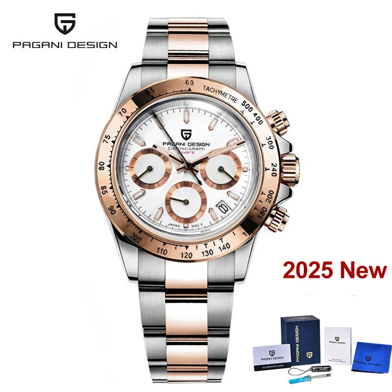 PAGANI DESIGN 2025 New Sport Chronograph Top Brand Luxury Quartz Watch For Men Sapphire crystal  Automatic Date Wrist watch Men