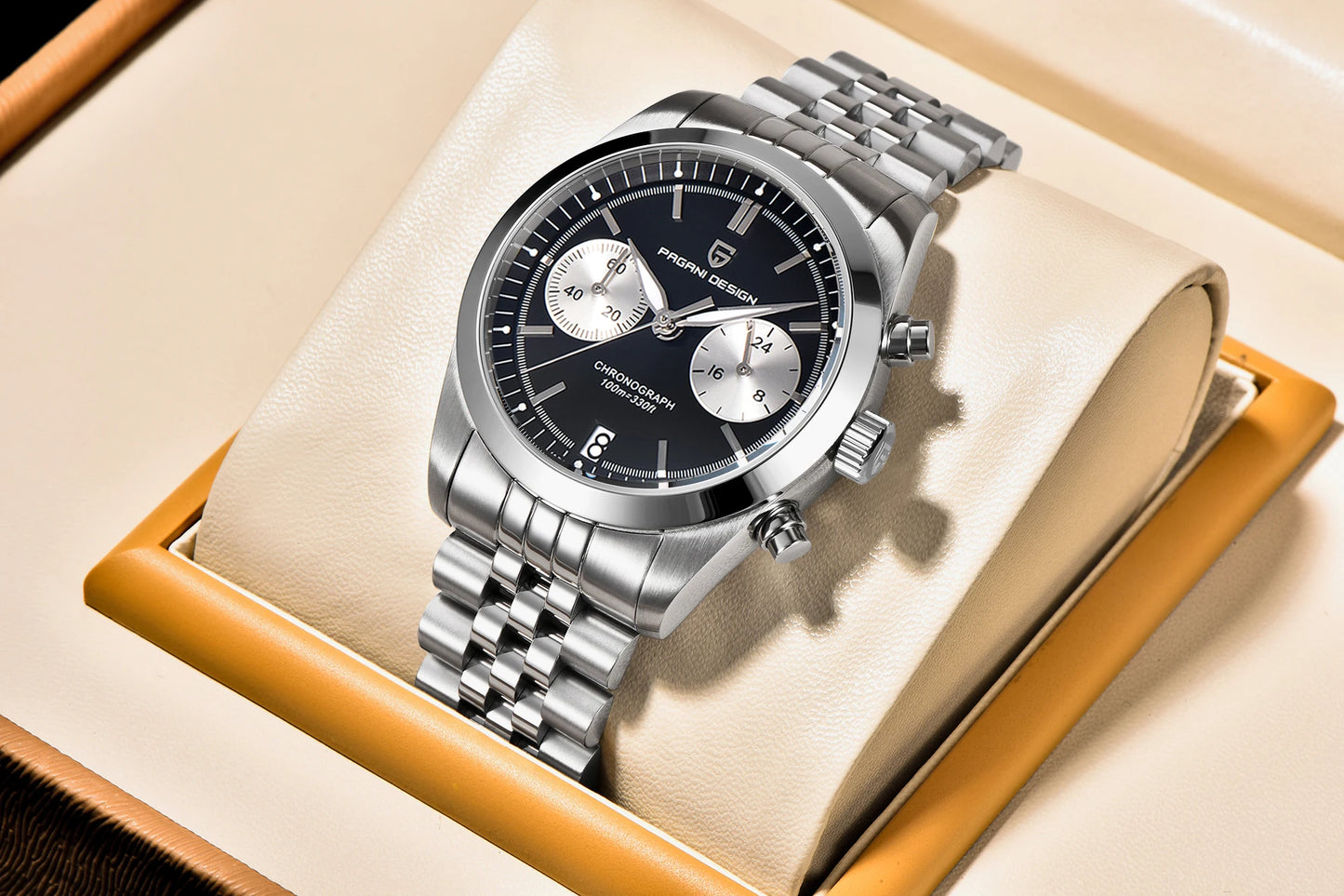 PAGANI DESIGN Fashion Men's Quartz Wristwatches PD1775 Sapphire Glass Stainless steel strap VK64 Movement watch for men