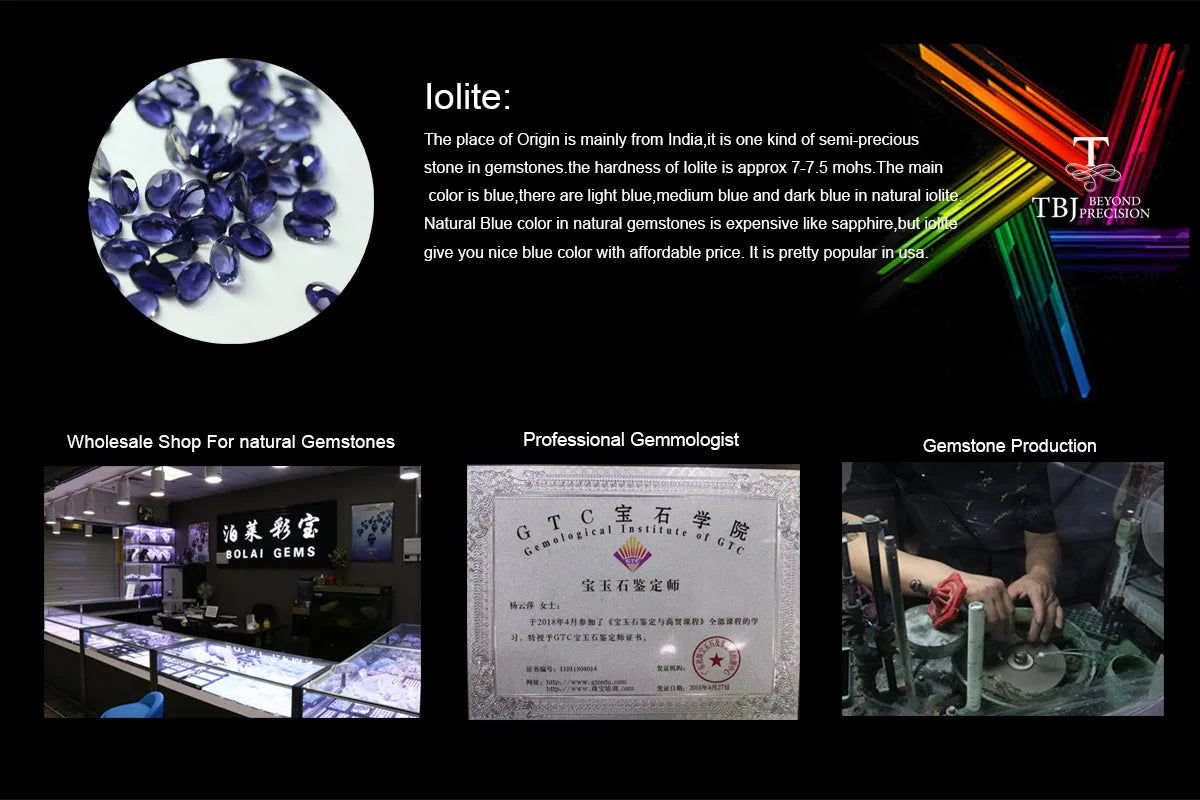 925 Sterling Silver Ring Earrings natural Iolite round 3.0mm set simple design suitable for everyday wear boutique jewelry