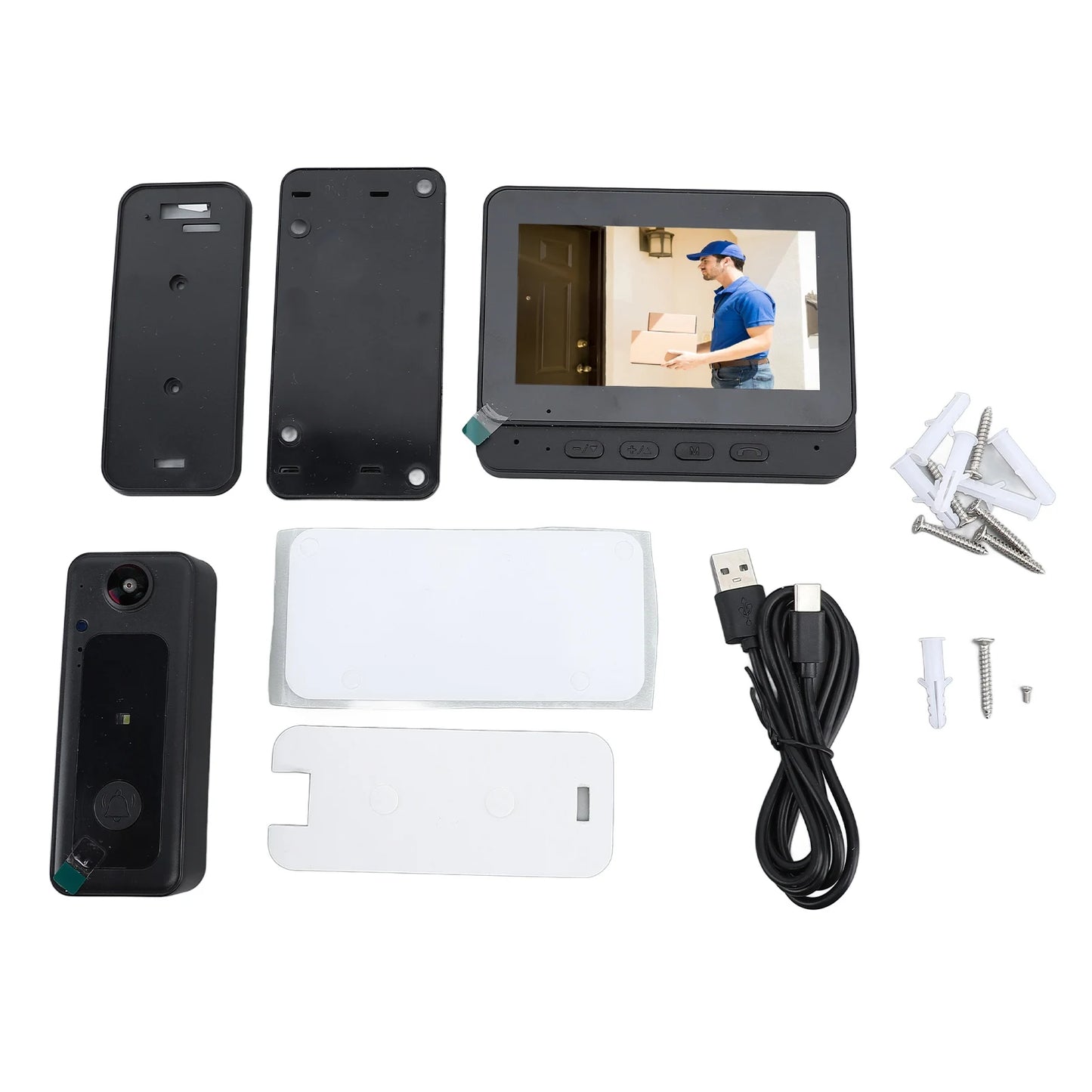 Wireless Video Doorbell Camera 1080P HD Wide Angle Night Vision 2 Way Talk Smart WiFi Video Doorbell with Monitor