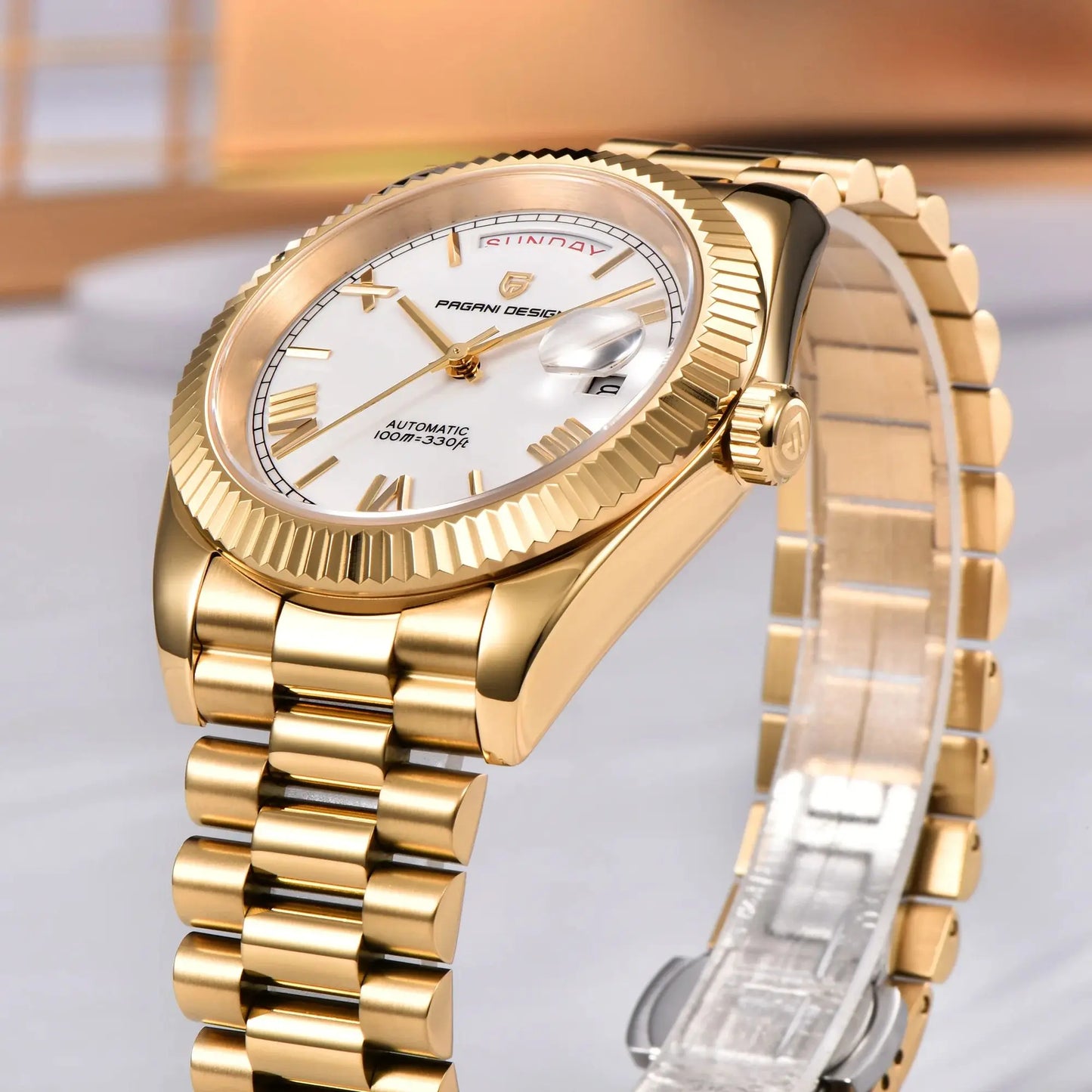 PAGANI DESIGN Men's Watches DD40 Gold White Luxury Automatic Watch Men TMI NH36A Date Week Mechanical Watches For Men 2025 New