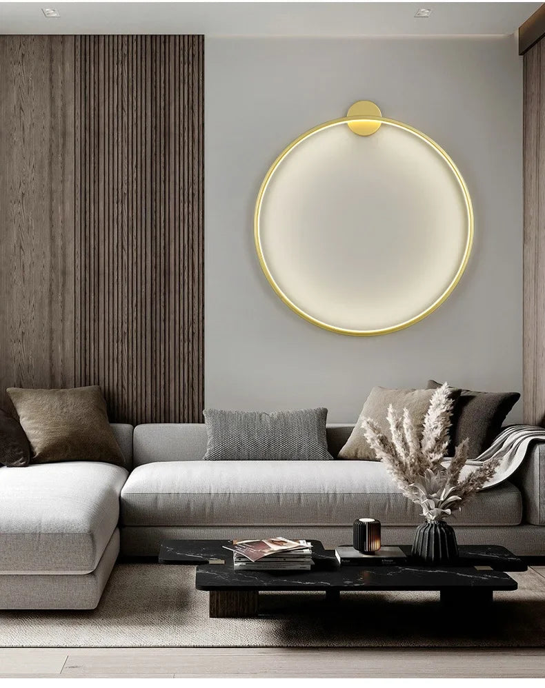 Nordic Minimalist Circle Background LED Wall Lamp Modern livingroom sofa wall lights Hotel Hall Bedside Sconces Light Home decor