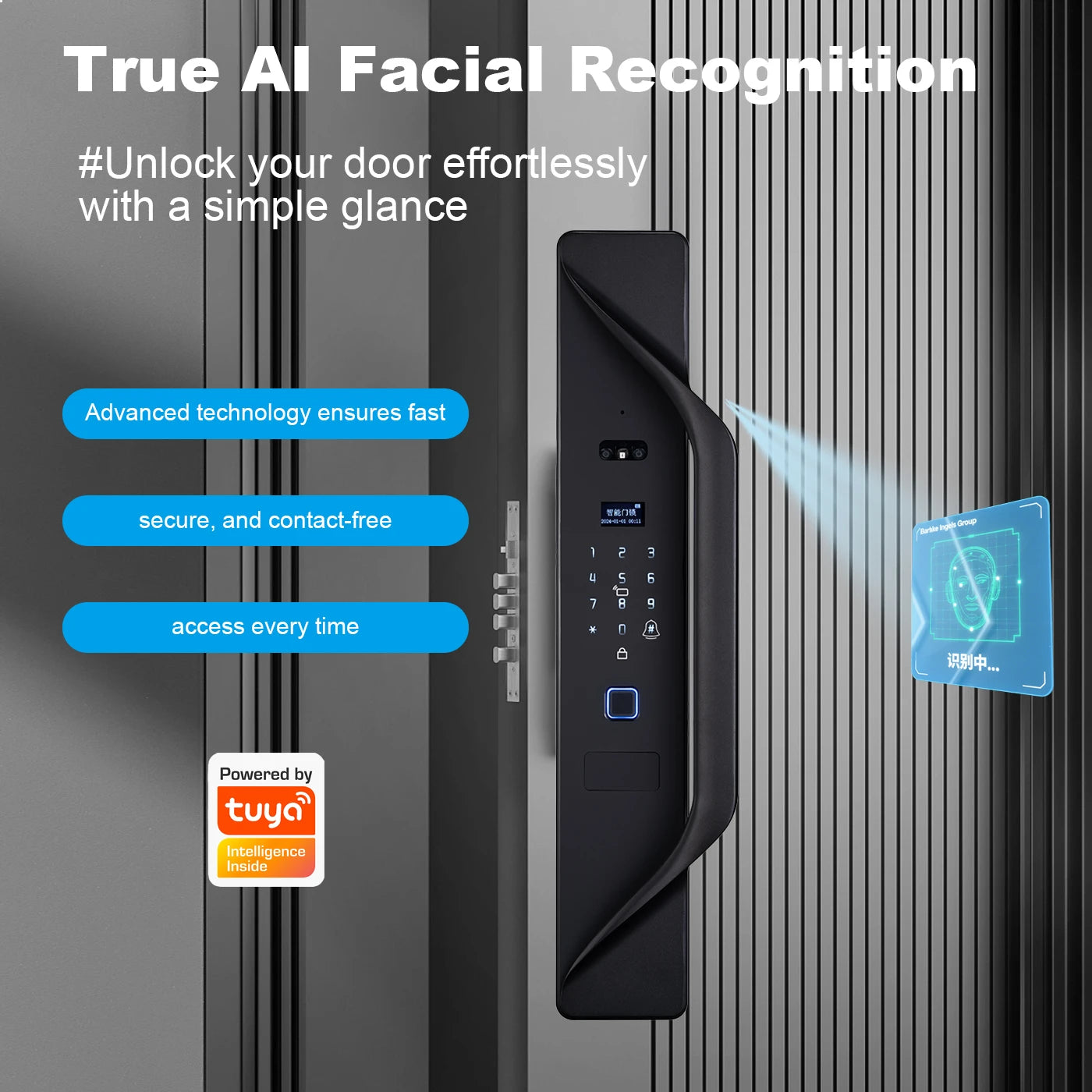 Tuya App Smart Lock Household Anti-theft Door Fingerprint Lock With Camera Password Lock Large Door Lock